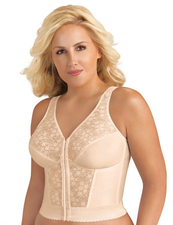 EXQUISITE FORM Front Opening Longline Bra Posture back- Nude - Image 2