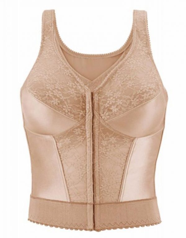 EXQUISITE FORM Front Opening Longline Bra Posture back- Nude - Image 3