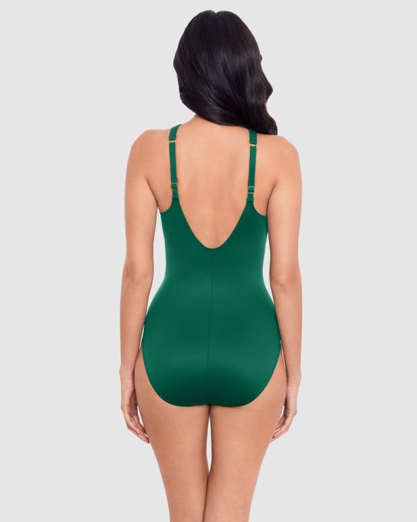 Miraclesuit Rock Solid Aphrodite High Neck Shaping swimsuit - Malachite - Image 3