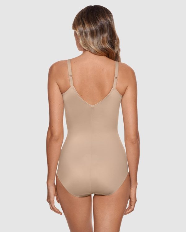 MIRACLESUIT Lycra Fit Sense Extra Firm Control Shaping Bodysuit in Black & Beige - Image 3