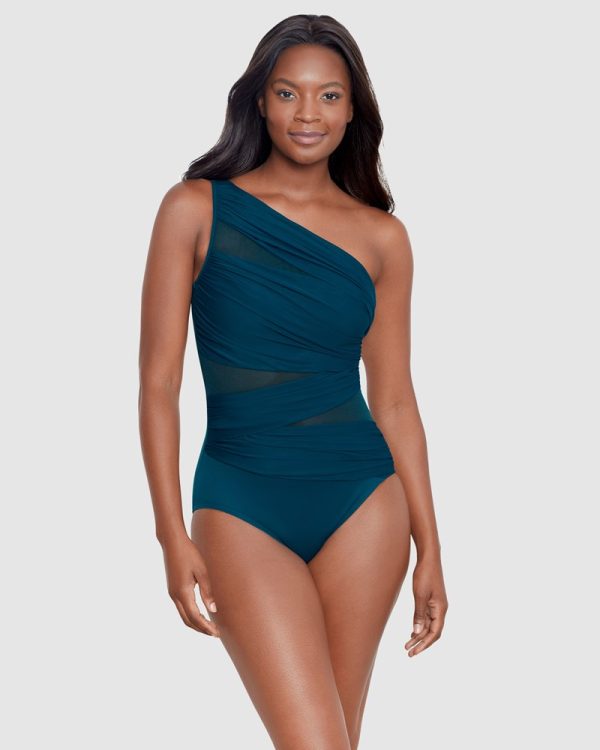 Miraclesuit Network Jena One Shoulder Swimsuit - Nova Green - Image 3