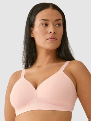 Naturana Side Smoothing Soft Cup Wireless Padded Bra 12-22 in A-D cups - Blush