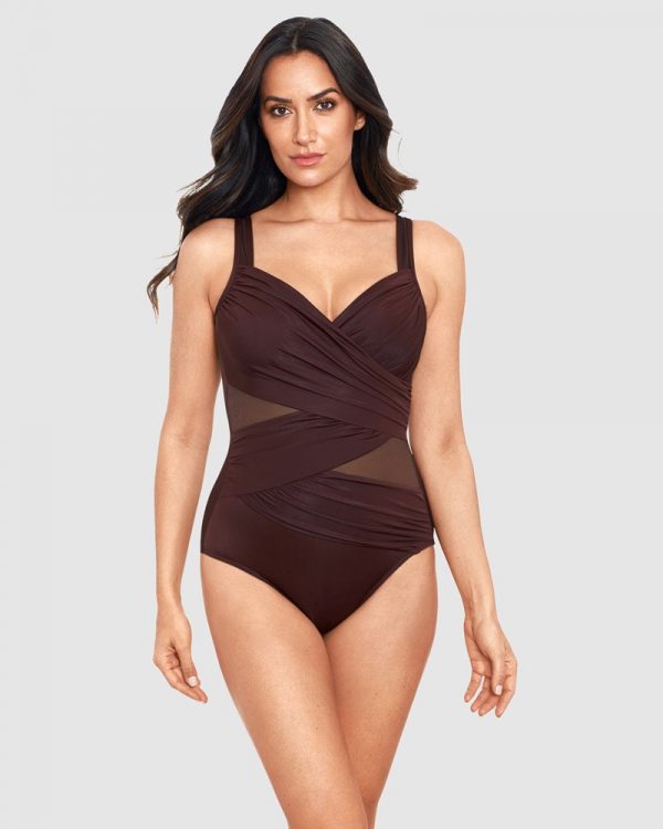 Miraclesuit Network Madero U/W with mesh cutouts swimsuit - Sumatra Brown - Image 2