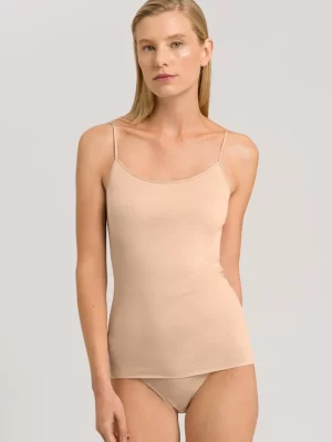 HANRO Cotton Seamless-Spaghetti Top Beige