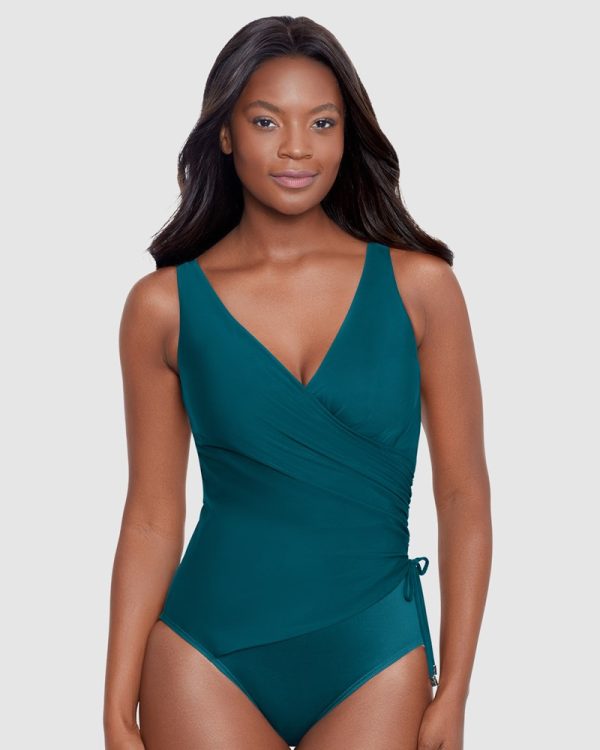 Miraclesuit Eclat Crossover One Piece Shaping Swimsuit Nova Green