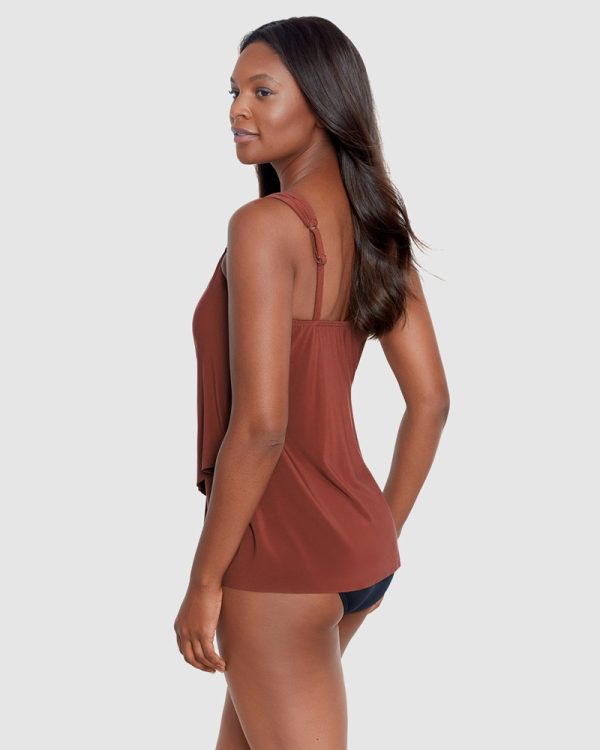 Miraclesuit Dazzle Underwired Draped Tankini Top- Tamarind - Image 2