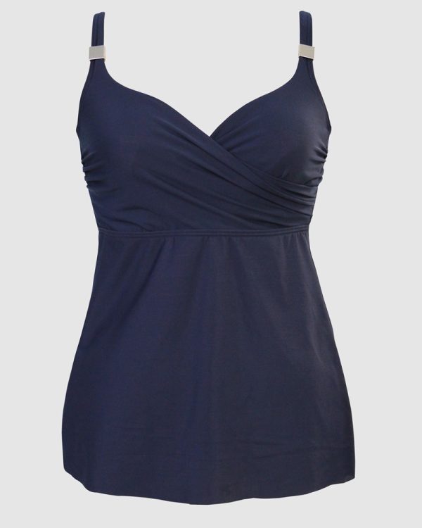 Miraclesuit Surplice Loose Fit Underwired Tankini Top in D-DD-E cups in Midnight - Image 3