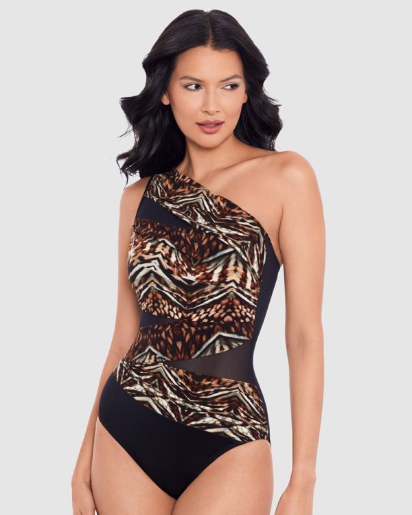 Miraclesuit Tribal Tigress Jena One Shoulder Tummy Control Swimsuit - Image 2