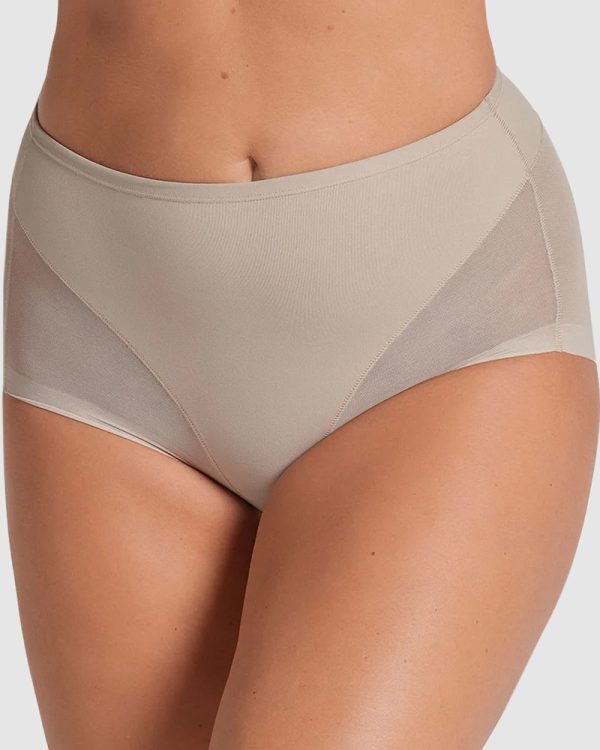 LEONISA Truly Undetectable Comfy Sheer Shaping Brief in Nude - Image 3