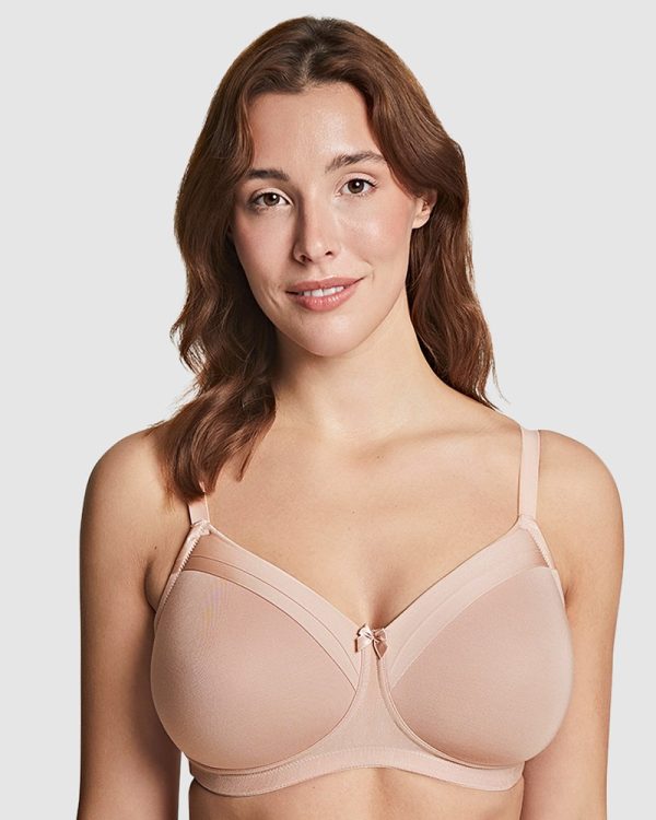 Royce Maisie Soft Mould wirefree T-Shirt bra with Satin trims A - G cups in multiple colours in bands 8-18 - Image 2