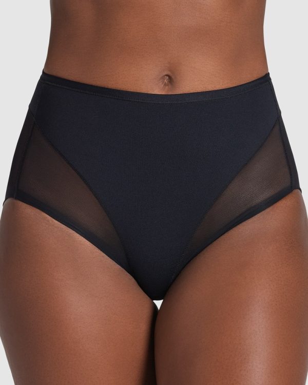 LEONISA Truly Undetectable Comfy Sheer Shaping Brief in black