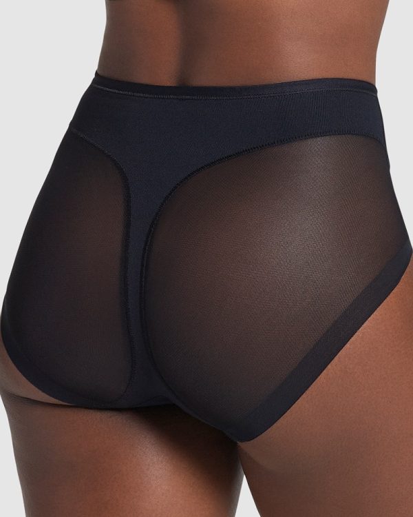 LEONISA Truly Undetectable Comfy Sheer Shaping Brief in black - Image 2