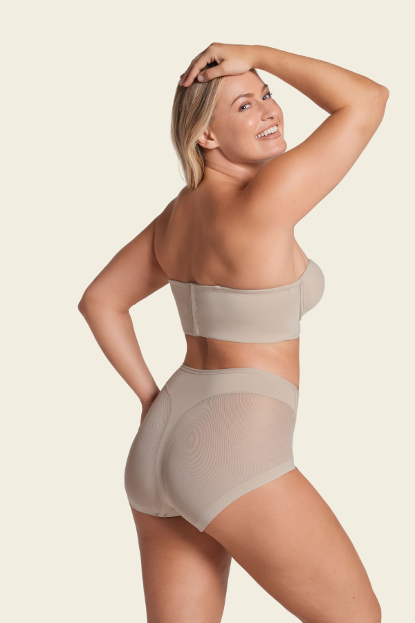 LEONISA Truly Undetectable Comfy Sheer Shaping Brief in Nude - Image 2