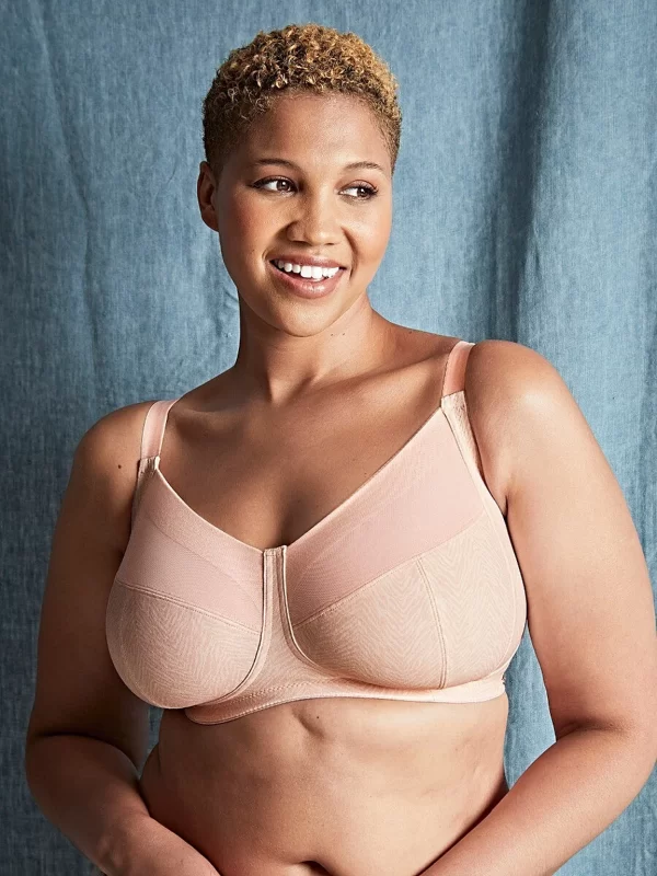 Royce Rosa Wirefree bra in organic cotton blend F - L cups in bands 10-18