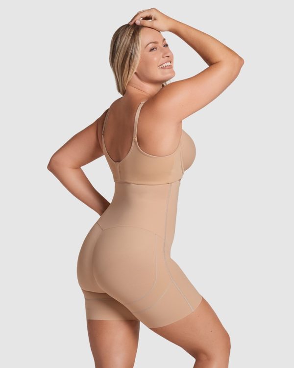 LEONISA On Target Firm Tummy Control Body Shaper thigh high in Nude - Image 3