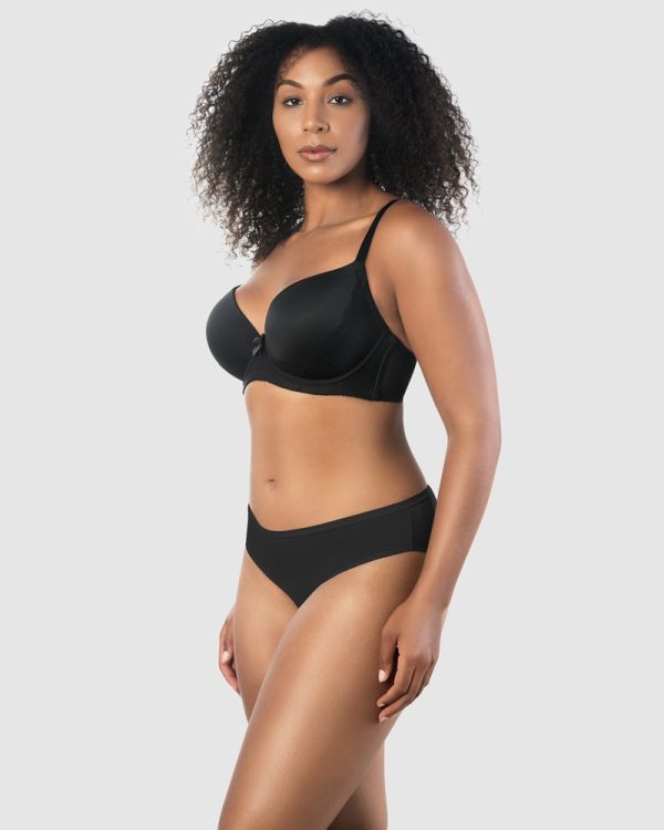 PARFAIT Casey Contour Plunge UW T-shirt Bra in C-H Cups in band sizes 8-20 in Nude & Black - Image 4