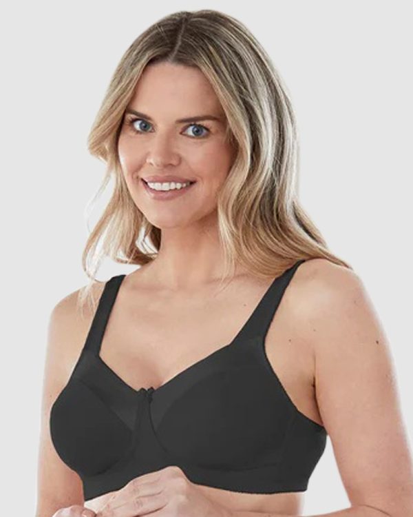 BESTFORM Satin Trim Wirefree Unlined Cotton Bra bands 14-22 in cups B to D multiple colours - Image 2