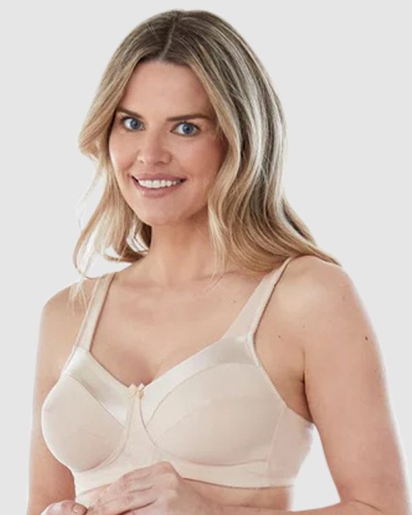 BESTFORM Satin Trim Wirefree Unlined Cotton Bra bands 14-22 in cups B to D multiple colours - Image 3