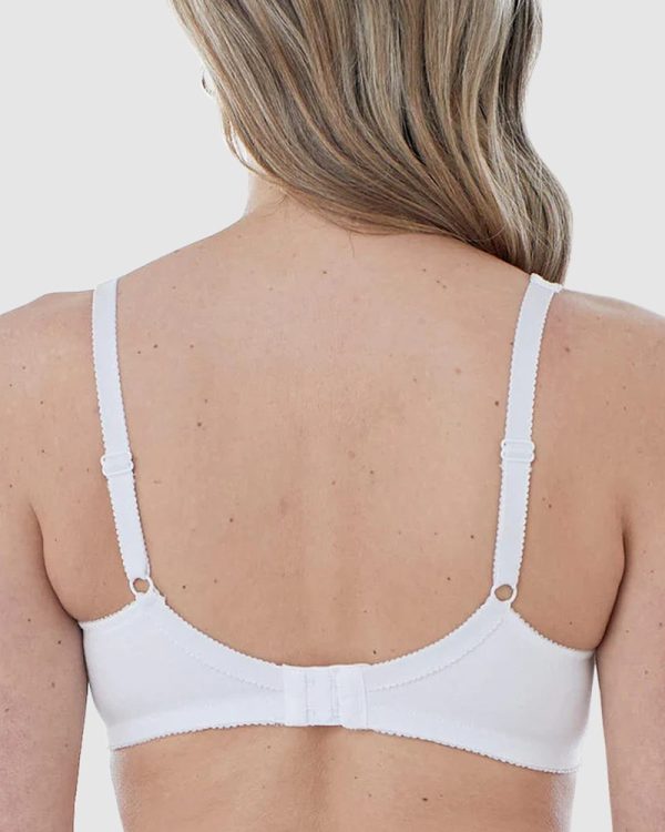 BESTFORM Wirefree Full Cup Unlined 100% Cotton Bra bands 14-22 B to DD cups White - Image 3