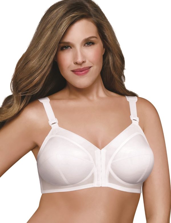 EXQUISITE FORM Front Close Cotton Classic Support Plus Size Bra 14-26 in cups B-DD