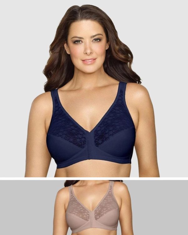 EXQUISITE FORM Front close Wireless Posture Bra in fashion colours14-24 in cups B-DD