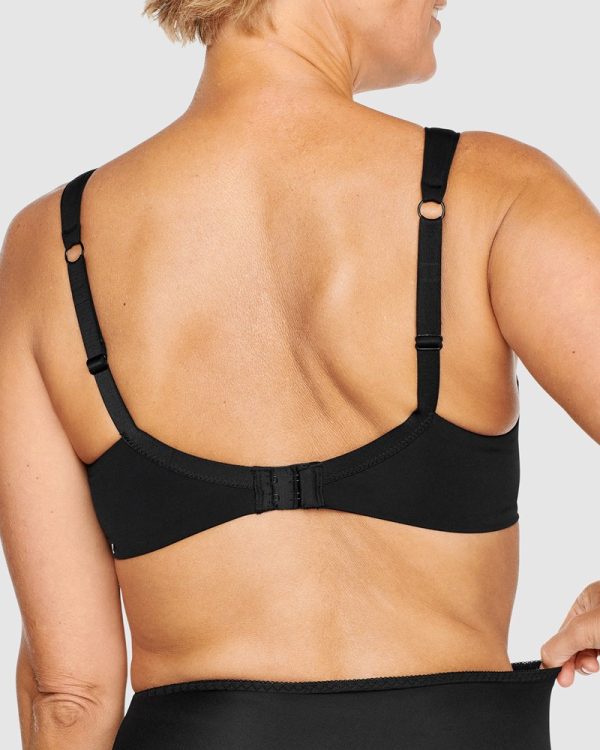 NATURANA The Wednesday Wireless T-Shirt Bra with Padded Straps A-D Cups in bands 12-20 Clay & Blk - Image 3