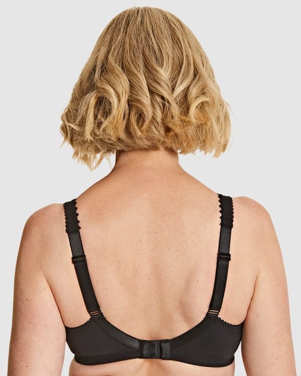 Royce Grace Wirefree Cotton Full Cup Support Bra B-FF cup and bands 10-26 in black - Image 5