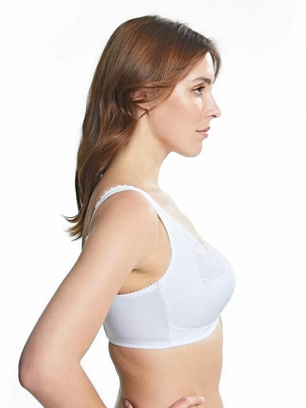 Royce Grace Wirefree Cotton Full Cup Support Bra B-FF cup and bands 10-26 in white - Image 3