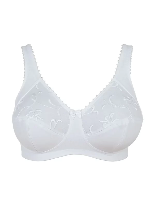 Royce Grace Wirefree Cotton Full Cup Support Bra B-FF cup and bands 10-26 in white - Image 4