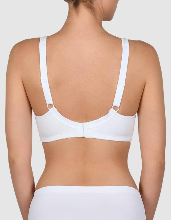 NATURANA Cotton Soft Bra with lace cup trim - Firm Support in B-DD Cups in band sizes 12-24 White - Image 2