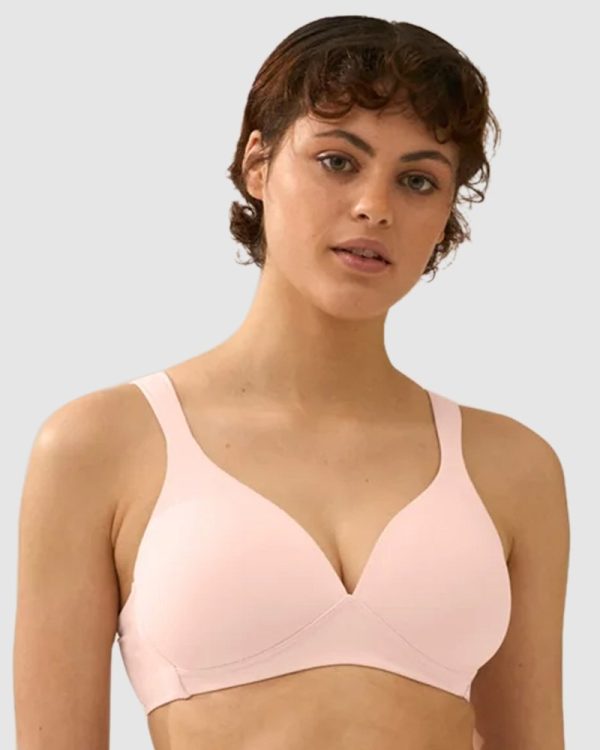 NATURANA The Wednesday Wireless T-Shirt Bra with Padded Straps bands 12-20 A to D cup in Blush