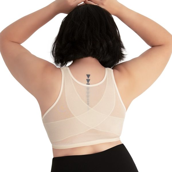 LEADING LADY Nora Back Smoothing Wirefree Front Close Bra With Lace in Black &Beige sizes 16-28 A-DD Cups - Image 2