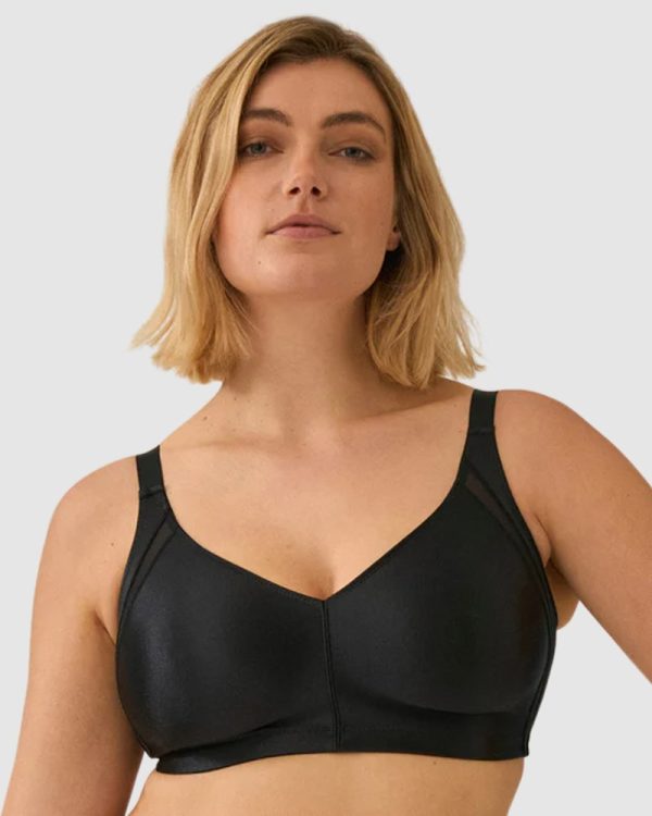 NATURANA Curve Hugger Seamless Wirefree Minimiser Bra in bands 12-22 B to E Cup in Black