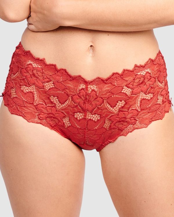 Sans Complexe Arum Mid-Rise Lace Brief Jester Red - Image 4