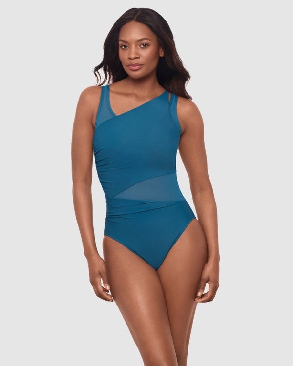 Miraclesuit Network Azura U/W Mesh Cutouts Swimsuit - Aegean