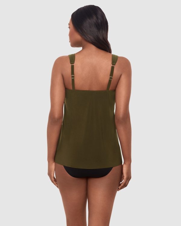 Miraclesuit Dazzle Underwired Draped Tankini Top- Nori - Image 2