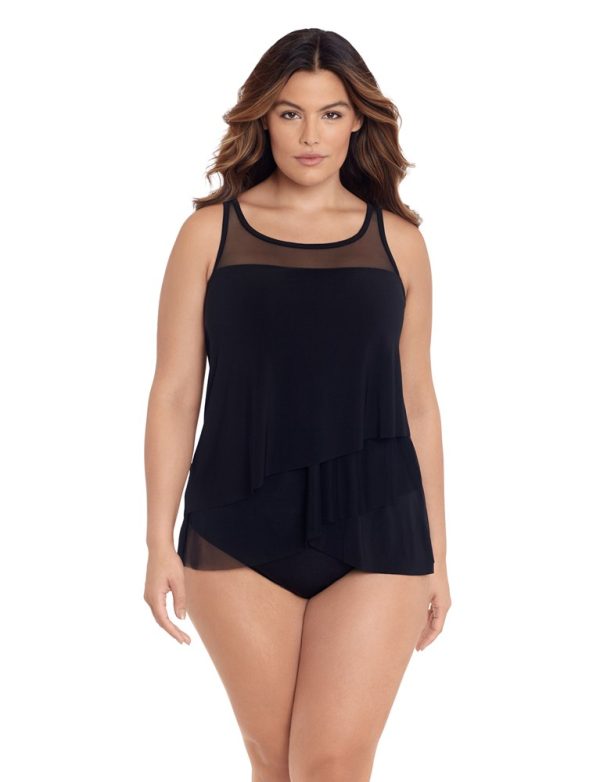 Miraclesuit Illusionists Mirage underwired Plus size Floaty Layered Tankini Top - Image 3