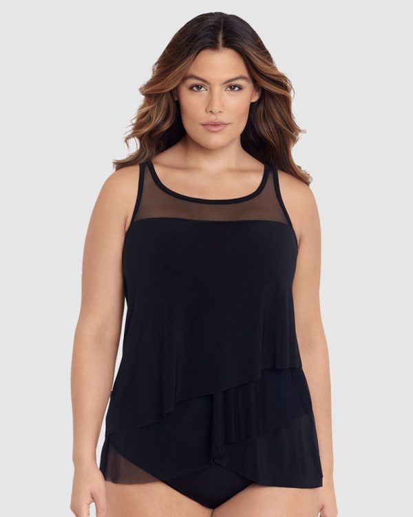 Miraclesuit Illusionists Mirage underwired Plus size Floaty Layered Tankini Top - Image 2