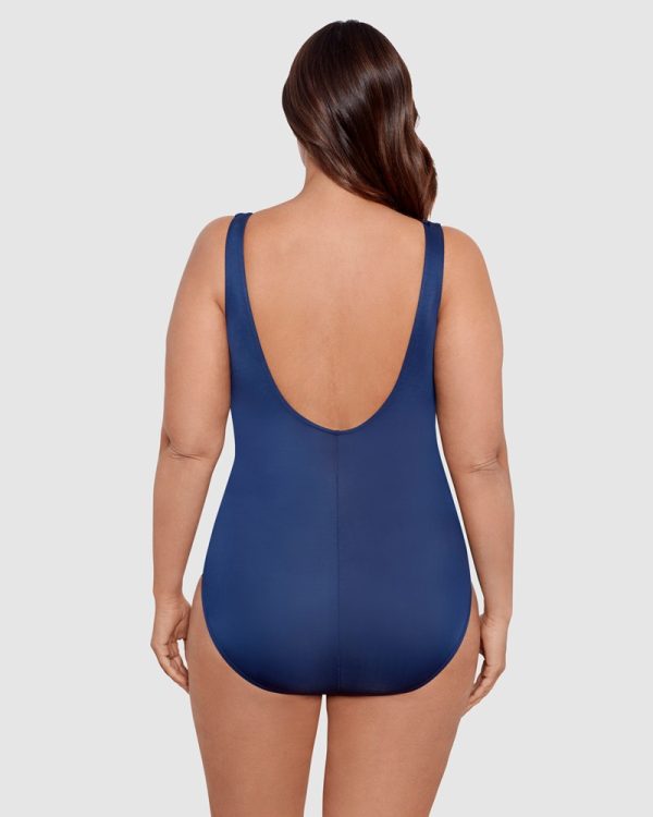 Miraclesuit Illusionists Crossover Draped Plus size Shaping Swimsuit in Midnight - Image 3