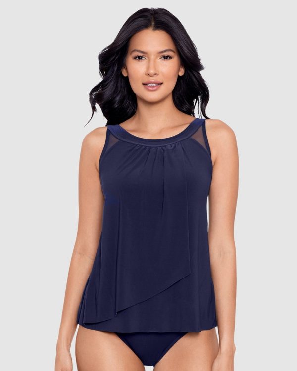 Miraclesuit Illusionists Ursula High Neck Tankini Top in Midnight