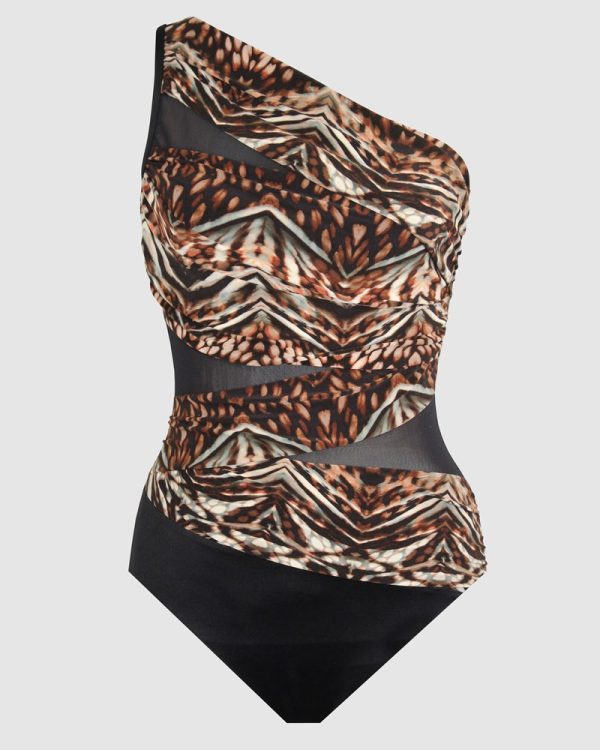 Miraclesuit Tribal Tigress Jena One Shoulder Tummy Control Swimsuit - Image 4