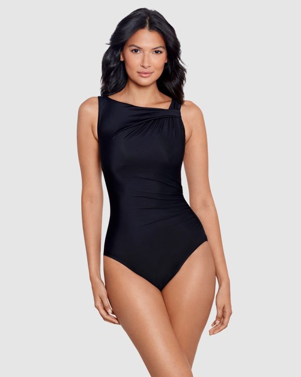 Miraclesuit Avra Underwired High Neck One Piece Shaping Swimsuit in black - Image 2