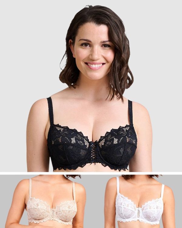 Sans Complexe Arum Underwired Balconette Lace Bra sizes 10-20 in C to F cups - Image 2