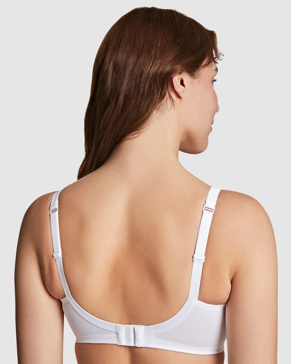 Royce Charlotte Cotton-Lined Full Bust Wirefree Support Bra DD-L cups - bands 6-18 in White - Image 3