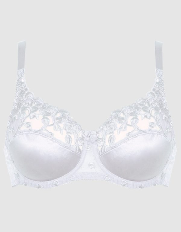 NATURANA Embroidered Underwired Balconette Bra B-DD Cups in band sizes 12-22 White - Image 3