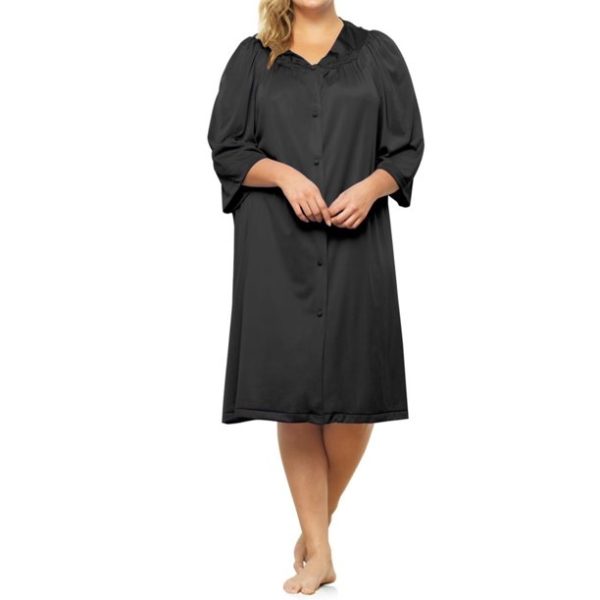 EXQUISITE FORM Knee Length Button Up Dressing Gown S-XL - Image 3