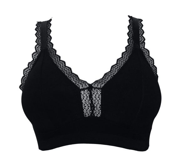 Parfait Dalis Wire free modal comfort bra in D to H Cups in band sizes 8-20 black & Bare - Image 8