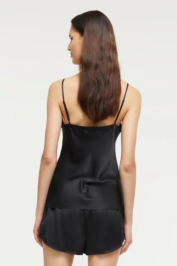 Ginia Pure Silk Camisole in Black XS-3XL - Image 4