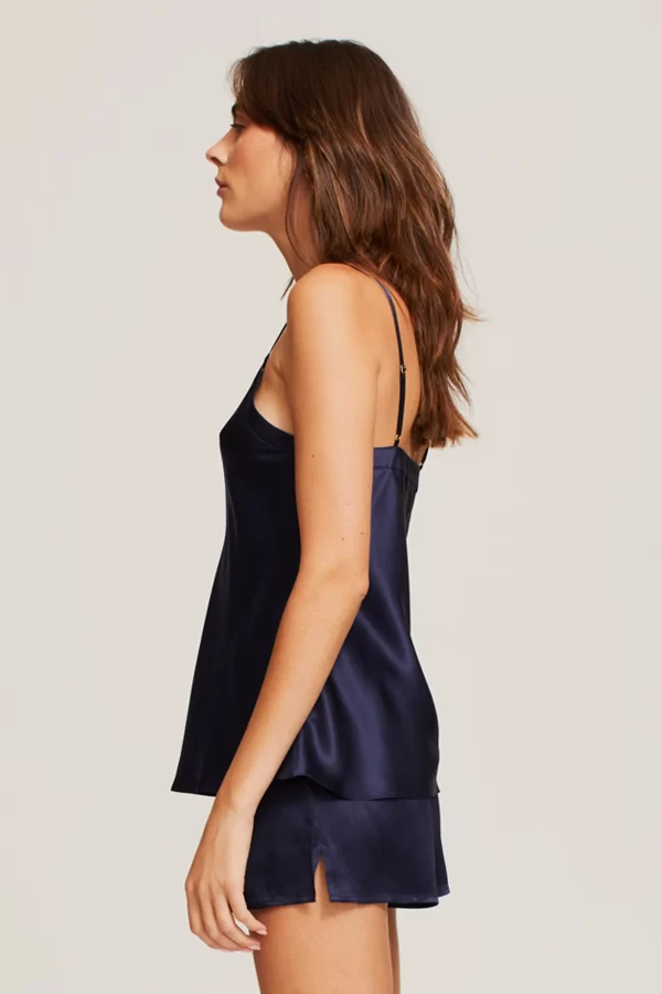 Ginia Pure Silk Camisole in Midnight Blue XS-3XL - Image 3