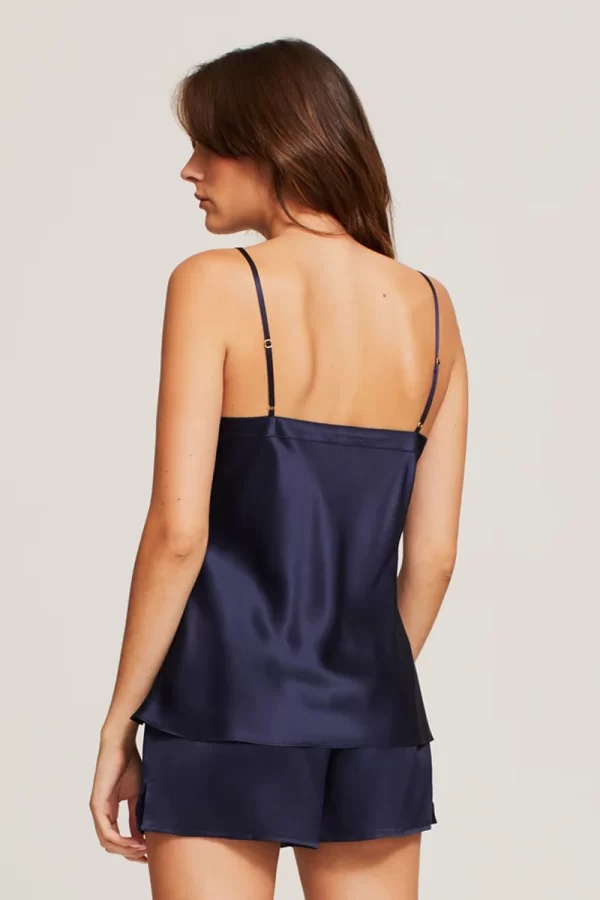 Ginia Pure Silk Camisole in Midnight Blue XS-3XL - Image 4